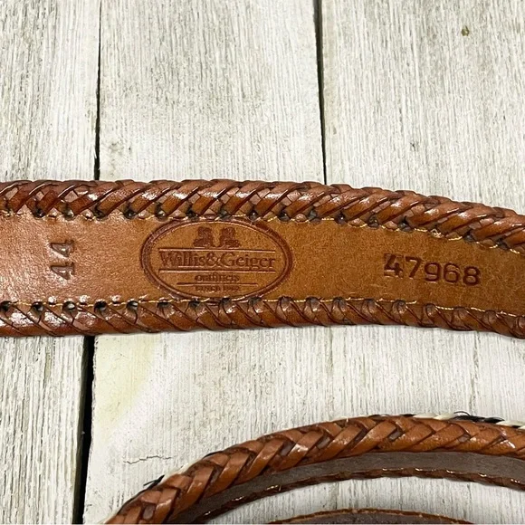 Willis & Geiger Outfitters Equestrian Safari Style Braided Leather Belt